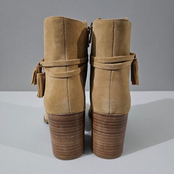 NEW Jack Rogers Timber Ankle Bootie 9.5 Sand Suede Tassel Western Fall Boho - Picture 7 of 13
